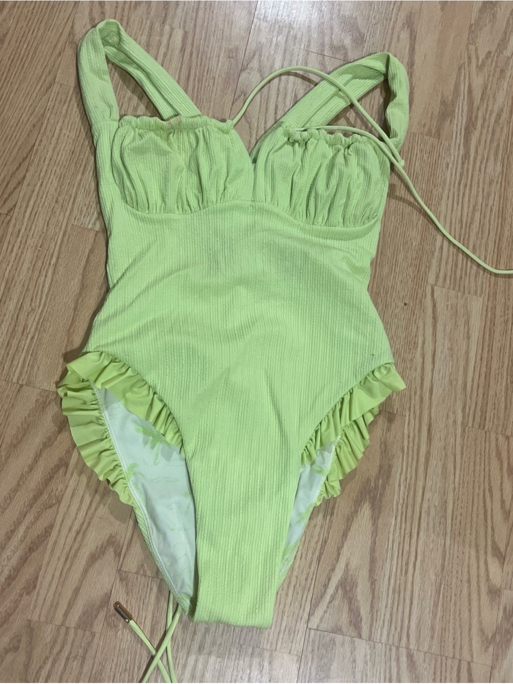 Popflex Maiden Ruffle Onepiece Size Medium.  Lightly Damaged